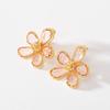 Pinkdudu Kristall-Blumenstecker Elegante Legierung mit eingelegten Kristallen Ohrringe für Damen Schmuckzubehör Geschenke PD510