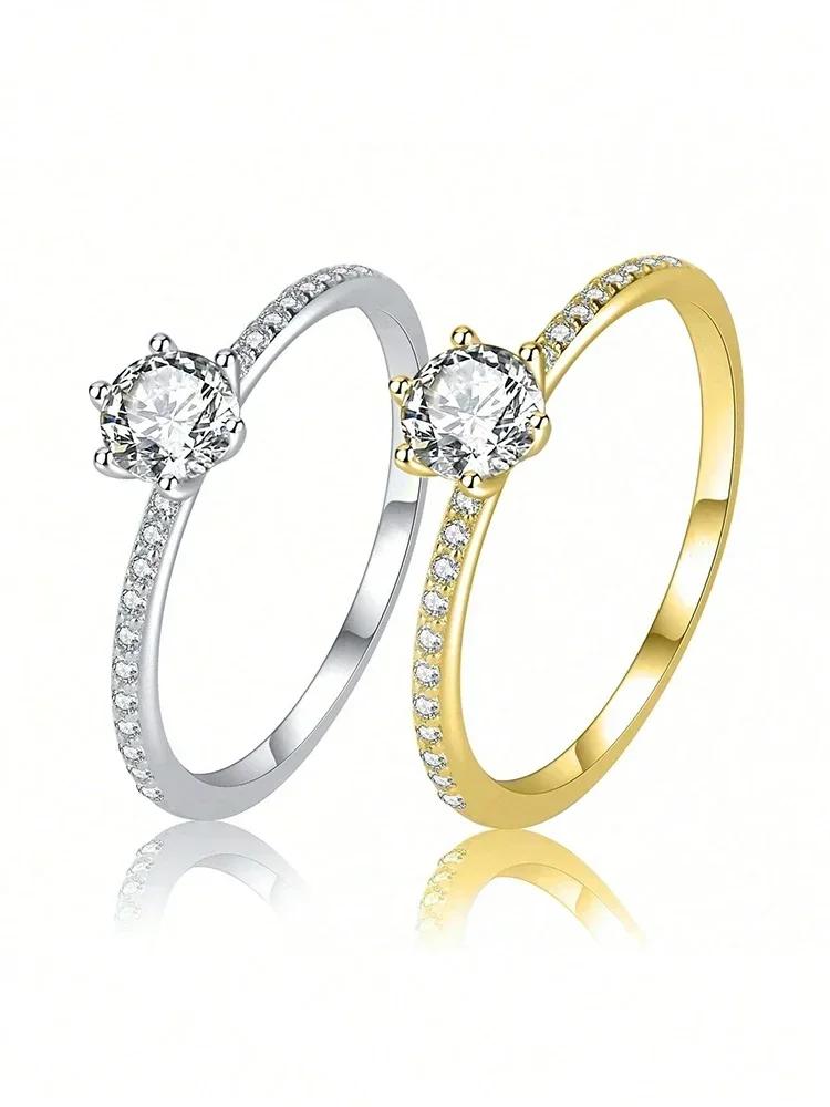925 Sterling Silver Gorgeous Round Zircon Rings For Women Engagement Wedding Statement High Quality Fine Jewelry Bride Gift