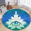 1Pc Chakras Theme Printed Circular Carpet, Home Door Mat, Outdoor Travel Protection Carpet A2