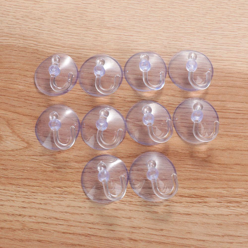 10 Pcs Kitchen Bathroom Hanger Suckers Transparent Wall Hook Suction Cup