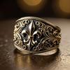 Retro Creative Relief Cross Flower-shaped Copper Jewelry Ring for Ladies, Suitable for Date Parties and Ethnic Style Matching.