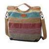 Europäische Retro-Farbblock-Canvas-Tasche - Bunte Patchwork-Einkaufstasche für Damen, Einzel-Schulter- und Crossbody-Handtasche, 2025 Edition.
