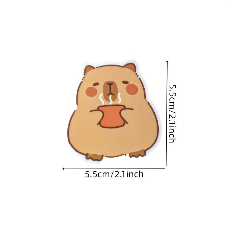 50pcs Capybara Cartoon Stickers Adorable Brown Capybara Self-Adhesive Decals Luggage Phones Mugs and Cars Scrapbooking Stickers