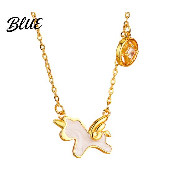 Flying Horse Necklace Oil Dripping Pendant Lightweight Hypoallergenic 2026 New белый