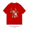 Jack russell Dog Reindeer Christmas Lights Tree Xmas Santa TShirt Women Unisex cotton graphic t shirts streetwear Oneck shirt