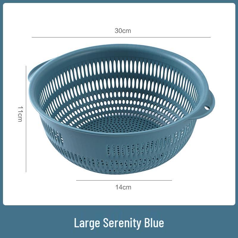 Three-Piece Kitchen Set: Vegetable Washing Basket, Drain Basket, and Fruit Plate