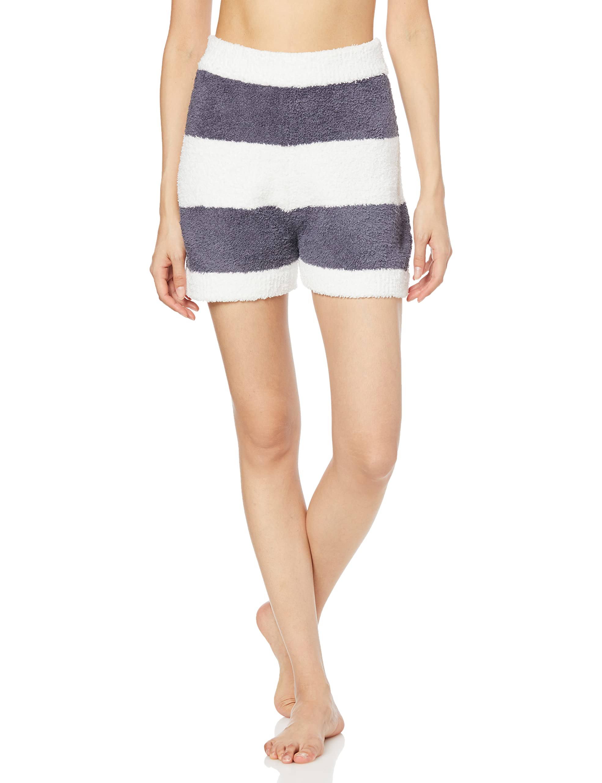 

Женские шорты в полоску из пудрового трикотажа Gelato Pique PWNP224117 NVY F