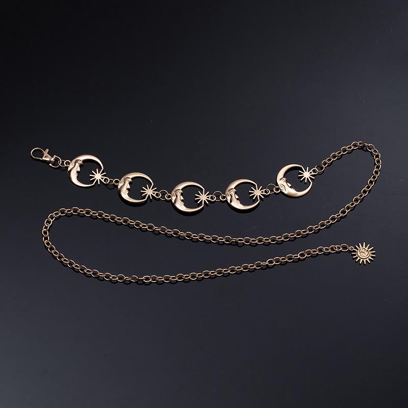 Adjustable Multi-Layer Sunflower Metal Waist Chain Ornament for Women