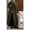 Womens Double-Faced Wool Alpaca Blend Long Coat With Oversized Notched Collar Slim Fit Winter Outerwear
