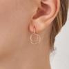 14K GF Double Ring One-Touch Bold Earrings C24EGF228