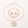 Fashion Love Wrapped Necklace Earrings Bracelet Jewelry Set Suitable for Wedding Party Festival Gifts