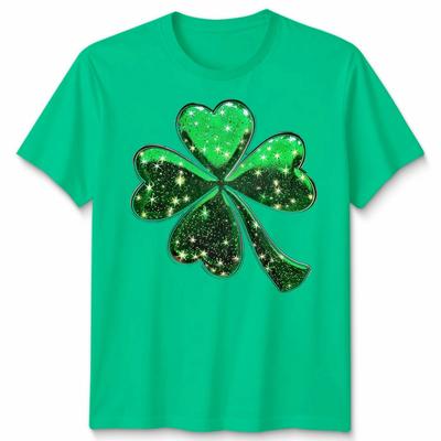 Glitter Klaver Sint Patrick's Dag Iers Unisex T-shirt Cadeau