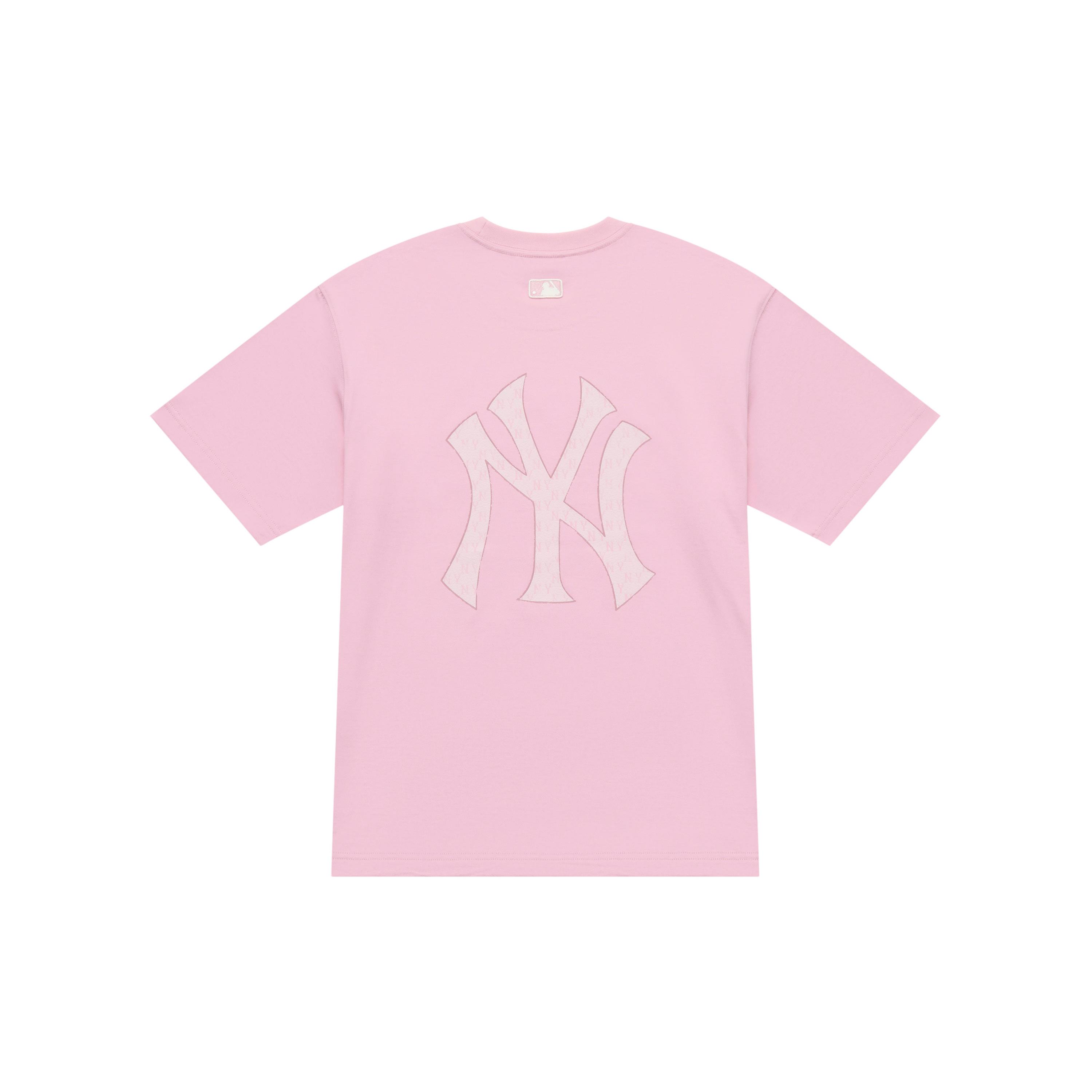 

New MLB MONOGRAM Collection New York Yankees FW25 T Shirt Unisex Pink 3ATSM0454-50PKM M