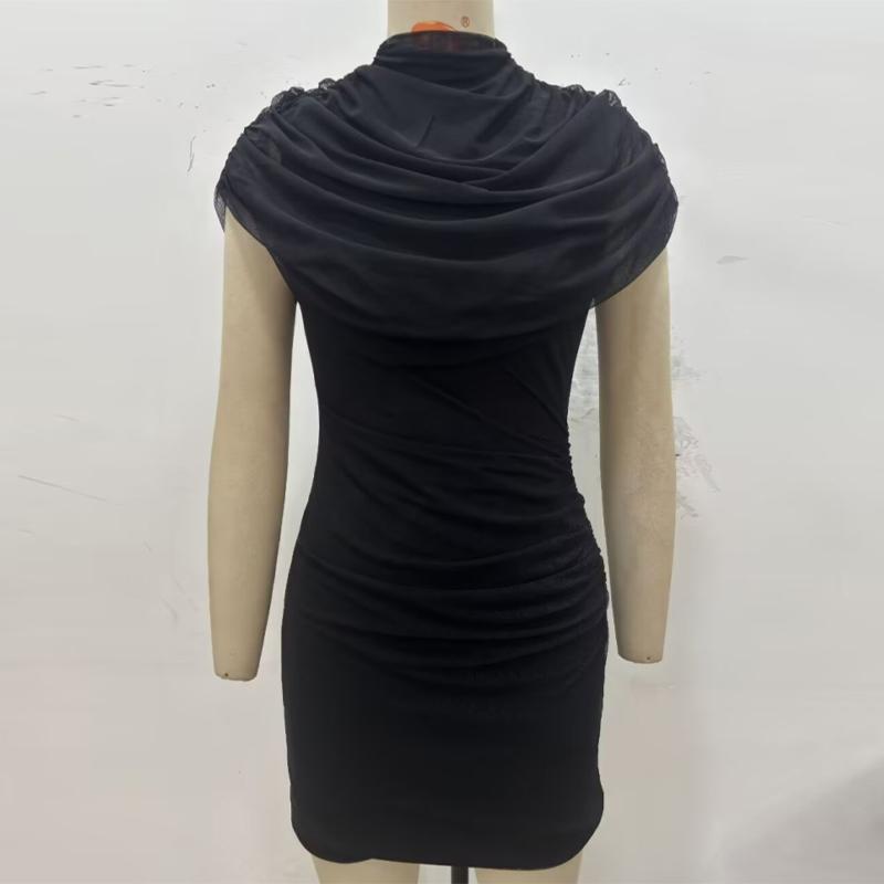 Patchwork Damenkleid Gestapelt Dekorative Taille Gekräuselt Kleider Damen Schlankmachendes Bodycon-Kleid Elegante Partykleider Für Damen
