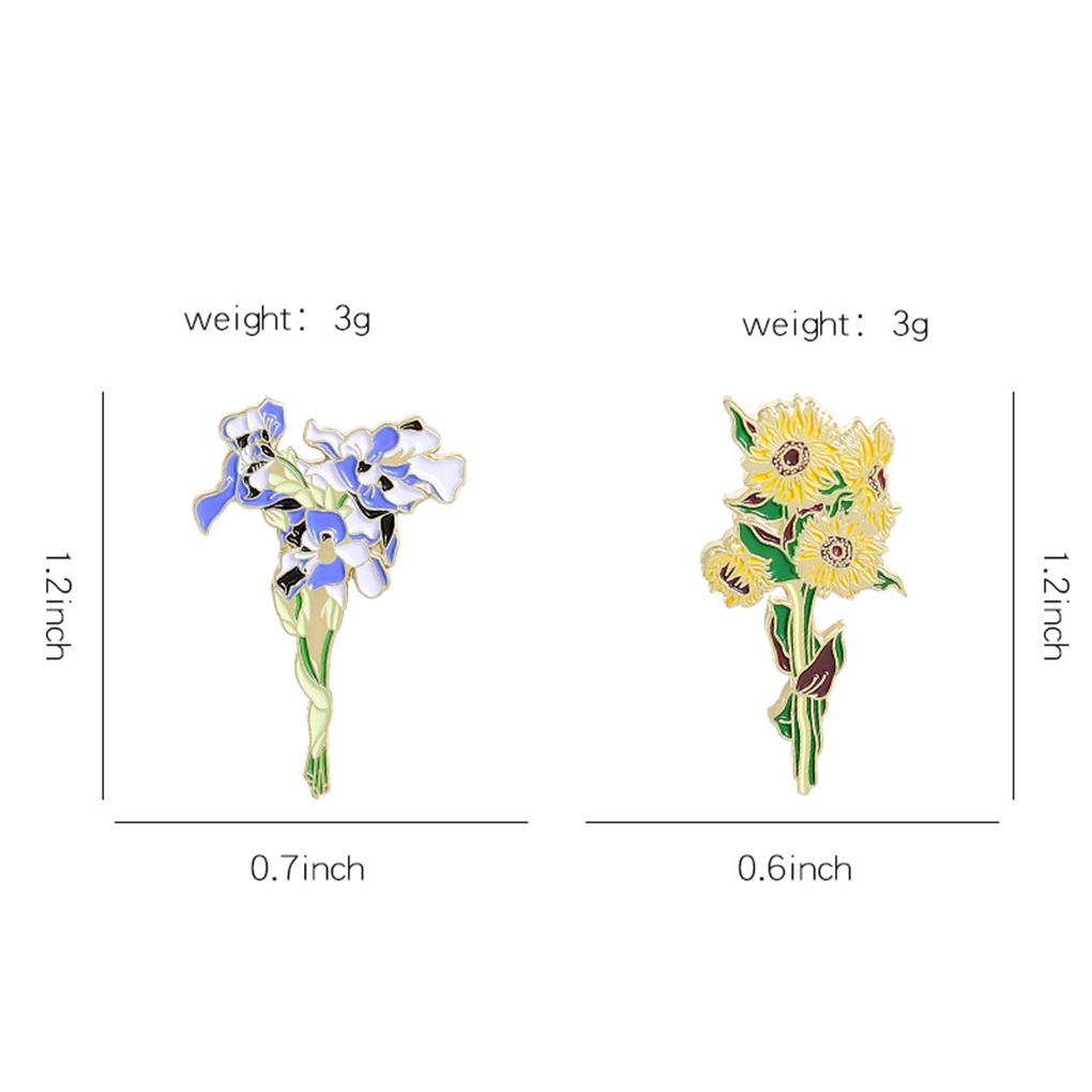 Brooch Sunflower Succulent Plant Flower Enamel Lapel Pins Badge Women Girls Accessories for Clothing Crafting Gift