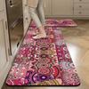 VIKAMA's New Bohemian Kitchen Rug Diatomite Bathroom Absorbent Anti-Slip Toilet Seat Pad Bathroom Bathtub Mat Home Decoration.