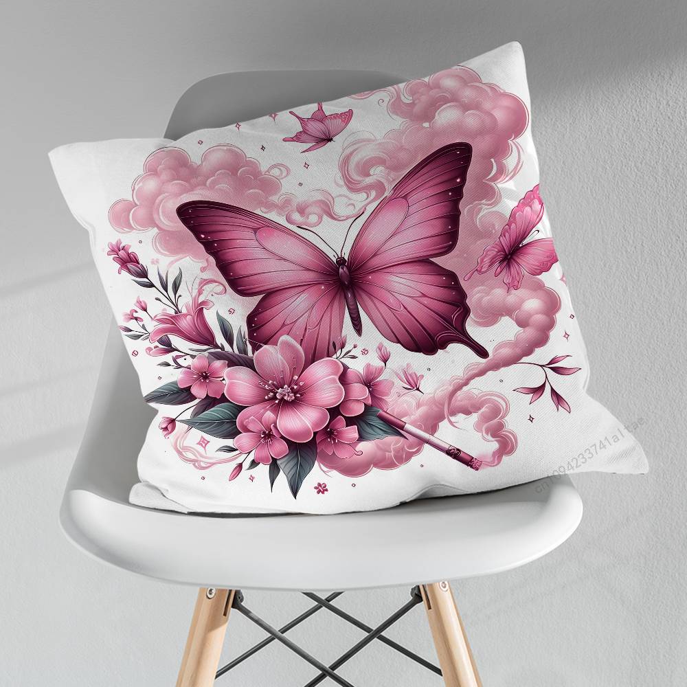 Beautiful Butterfly Art Throw Pillow Case Living Room Sofa Cushion Cover For Home Bedroom Decoration Protector