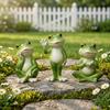 Cute Style Cartoon Frog Figurine Creative Craft Frog Garden Decor  Courtyard Gardening