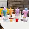 Water Bottle Children's Round Ball Plastic Cup Student Transparent High Value Straw Cup Portable Outdoor Water Cup with Tea Warehouse Logo