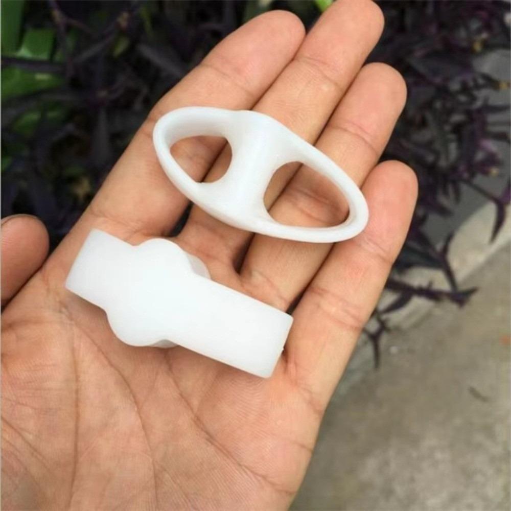1 Pair Silicone Two Hole Toe Separator Comfortable Breathable Bunion Corrector Relieve Pain Toe Protector