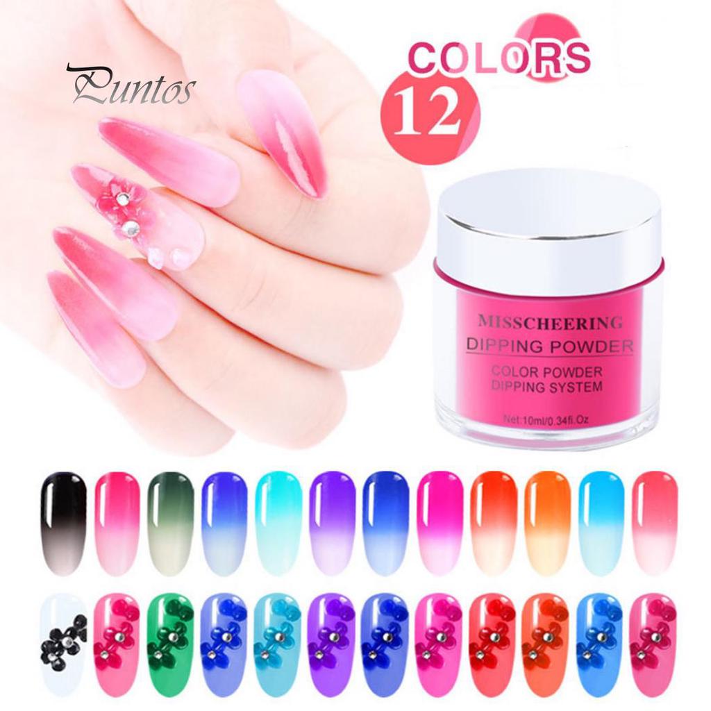 Health Caring 10ml Nail Dipping Powder Soak Off Temperature Color