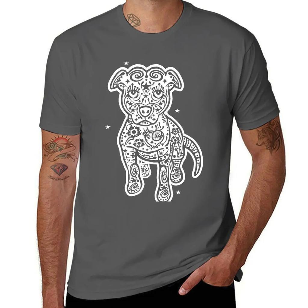 Pitbull Sugar Skull T-Shirt custom t shirt aesthetic clothes cute clothes shirts graphic tees mens fashion