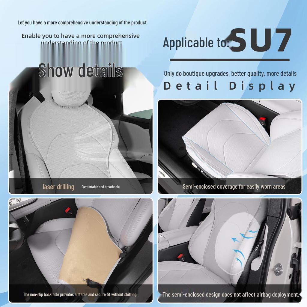 Four Seasons Universal Napa Leather Seat Cover for Xiaomi SU7 - Breathable Protective Cushion Accessory
