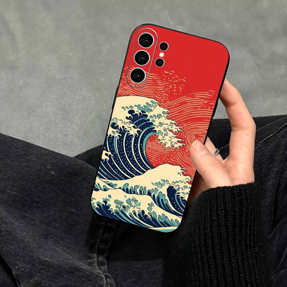 G-Great Wave Off Kanagawa Phone Case For Samsung S25,S24,S21,S22,S23,S30,Ultra,S20,Plus,Fe,Note,10,9,5G Black Cover