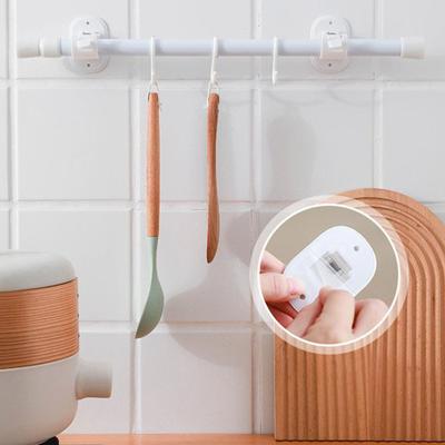 Curtain Rod Hook Two Installation Ways Self-adhesive No-punching Anti-slip with Screw Holes Load Bearing Bedroom Livingroom Curtain Rod Holder