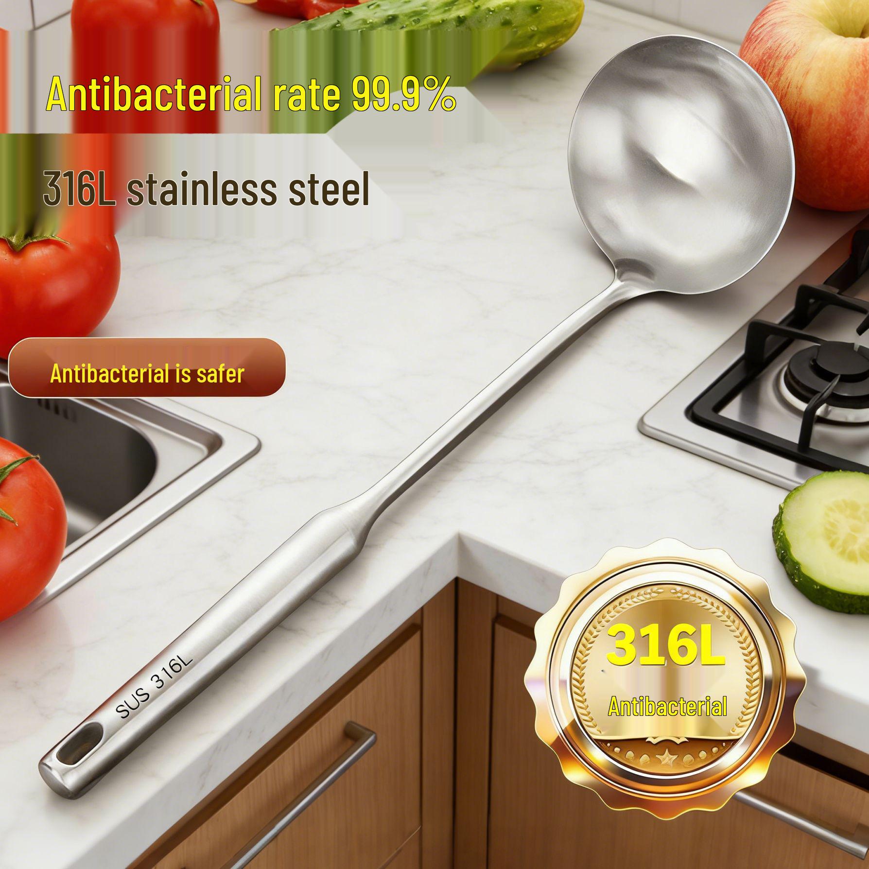 Stainless Steel Non-stick Wok Spatula and Soup Ladle Set with Long Handle 201 Stainless Steel Spatula