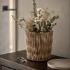 Living Room Floor Flower Basket Boho Wicker Planter, Handwoven Pot with Waterproof Lining, Planter Rustic Storage Plant for Indoor Plants Balcony