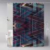 Geometry Color Shower Curtain, Bathroom Decorative Shower Curtain, Waterproof Shower Curtain With Hooks
