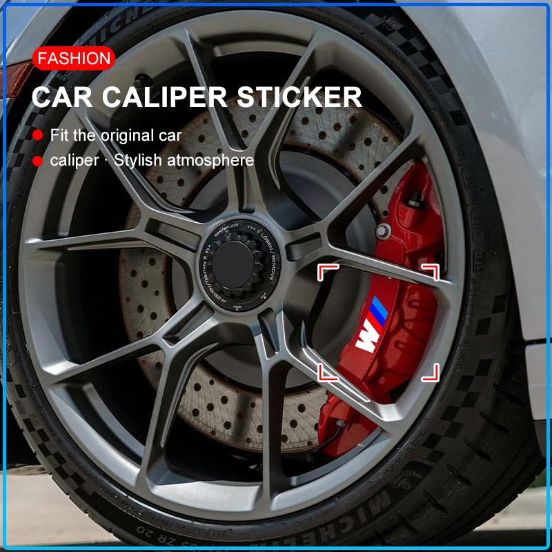 6pcs/Set Sport Car Brake Caliper 3D Sticker Auto Wheel Hub Stickers For BMW E34 E46 E39 E38 E90 E60 E36 F30 F30 F10 E92 E38 E91 G30 G38 M3 M5