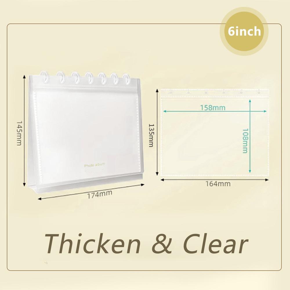 Simple PP Photo Album Clear 3/4/5/6 Inch Photo Card Binder Loose Leaf Design Mushroom Hole Photocard Holder DIY Photo Album