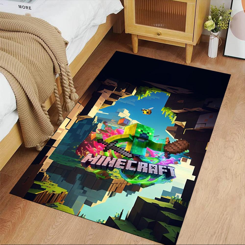 Minecraft Area Rug Design for Game Room Dormitory Playrooms Dining Room Antislip Carpet Decorate Offices Best for Christmas