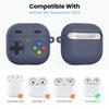 For AirPods 4 Silicone Case Game Console Design Split Protective Cover with Carabiner/Strap