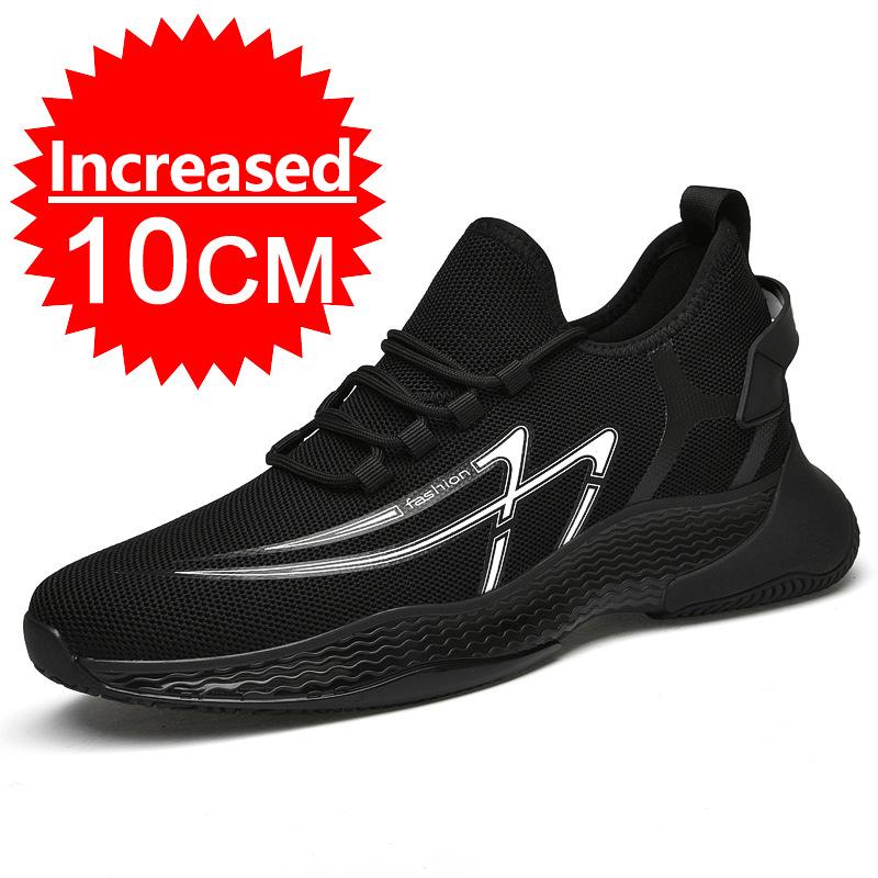 Fashion New Mesh Breathable Sneakers Men Elevator Shoes Height Increase Shoes For Men Insoles 6/8/10cm Sports Outdoor Heightening Shoes