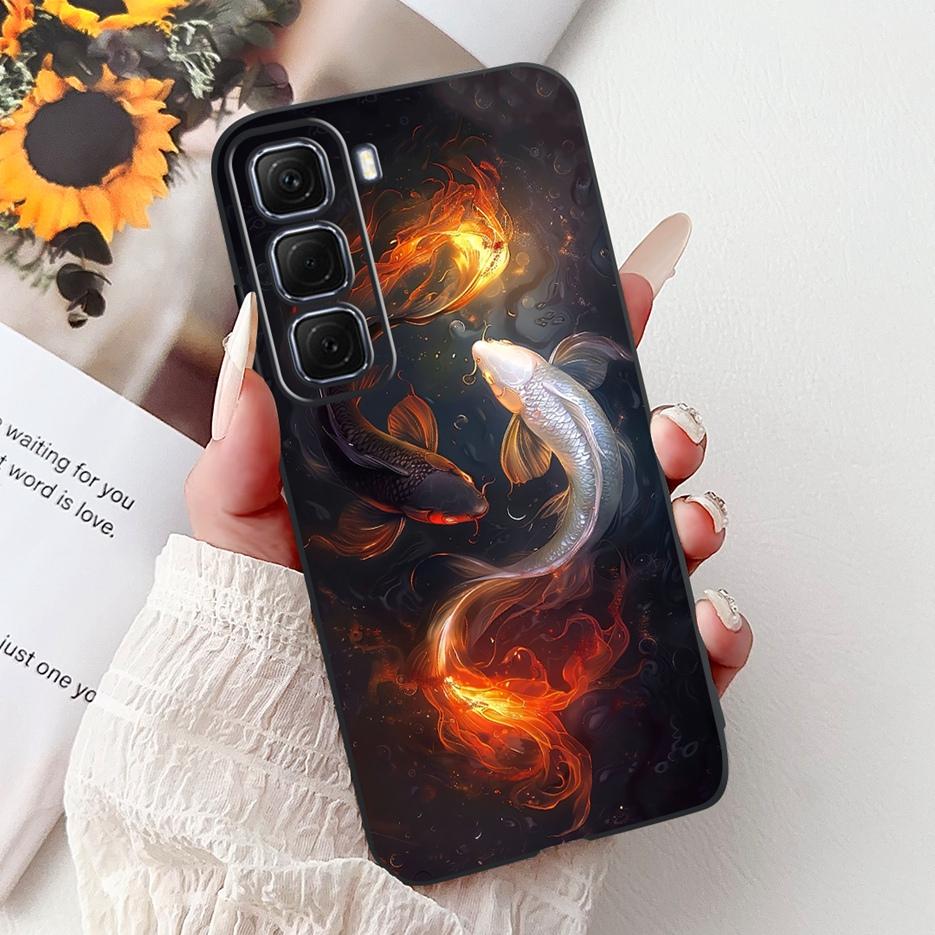 Hülle für Infinix Hot 50 Pro Plus X6880, niedliches Koi-Motiv, weiche TPU-Handyhülle für Infinix Hot 50, Hot50 Pro 4G X6881 und X6882