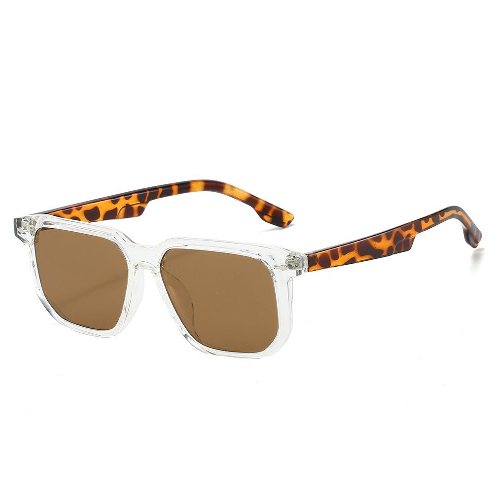 Large Square Single Beam Frame High-End Sunglasses For Men Women Beige Brown Travel Luxury Fashion Sunglasses