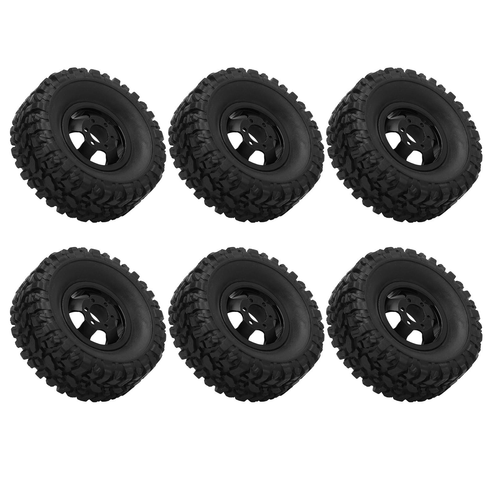 

RC Rubber Tires with Aluminum Alloy Wheel Hub for WPL C14 C24 C34 C44 B14 B24 B16 B36 4WD Car ModelBlack чорний