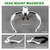 LED Hoofdmagnifier met 2 LED-lampjes Handsfree Hoofdband Vergrootglas Verlicht Vergrootglas voor Horlogereparatie Lezen
