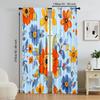2 pcs   versatile polyester transparent curtains for home decoration Sunflower Orange Floral Peel & Stick for use in bedrooms and