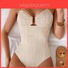Elegant Polyester Swimsuit For Women With Tie Straps For Water Sports And Pool Use