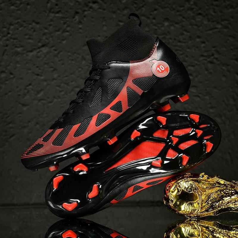 High-top Football Shoes Men's Long Nails and Broken Nails Student Children's Professional Training Shoes Large Size Football Shoes
