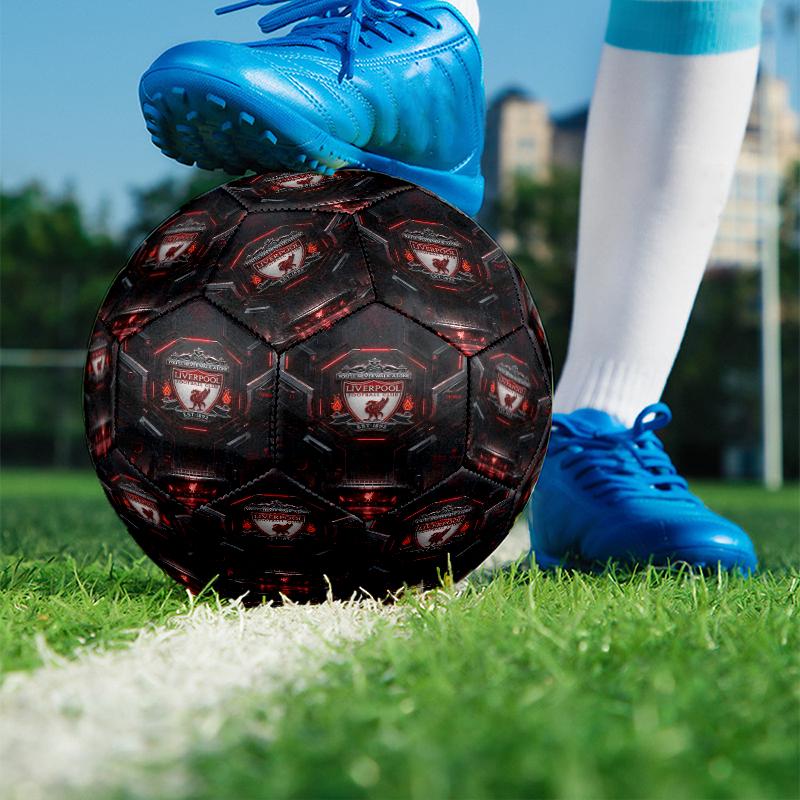 Liverpool F.C. Aufdruck Größe 5 Fußball, PU Verschleißfester Fußball für Spieltraining und tägliches Üben, Geburtstagsgeschenk für Fußballfans