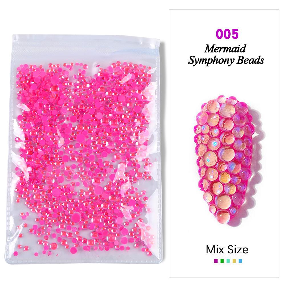 Symphony Nail Art Mermaid Glass Bead Aurora Candy Color Nail Art Trinket Diy Nail Art Nail Drill