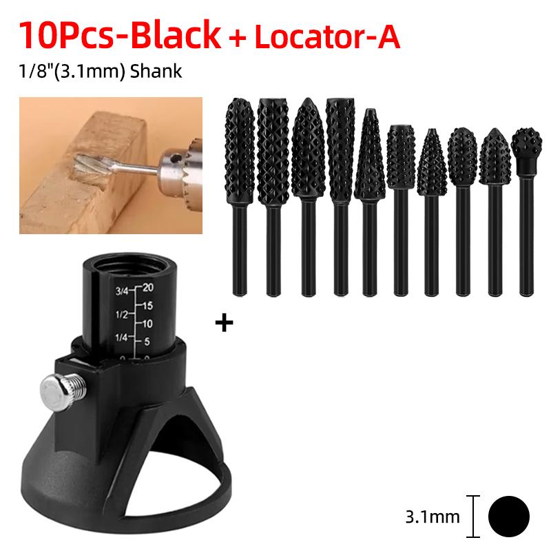 Rotationsfräser Raspel Feile 1/4" Rundschaft Holzbearbeitung Fräser Gratbohrer Bit-Set Holzbohren Schnitzen Entgraten Nutenwerkzeuge