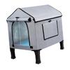 Outdoor Heated Cat House Outside Cat Kitty House Removable Elevated Stray Cat Shelter for Farm Barn Porch Backyard Garden