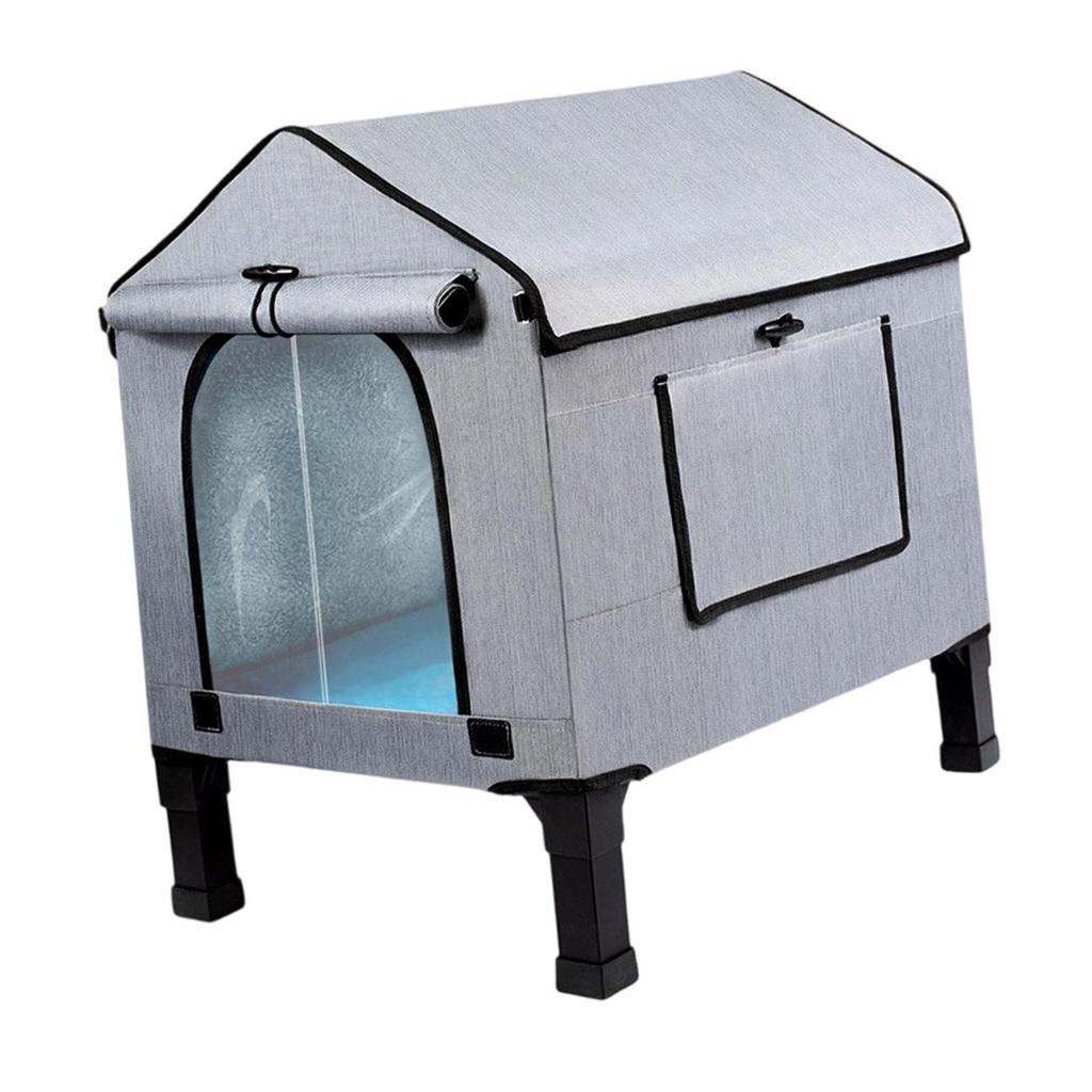 Outdoor Heated Cat House Outside Cat Kitty House Removable Elevated Stray Cat Shelter for Farm Barn Porch Backyard Garden