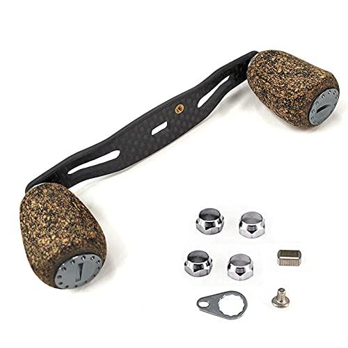 VISPREA Carbon Baitcasting Reel Handle with 95mm Carbon Crank for Shimano, Daiwa, and Abu Garcia YU49 (Black, 95mm)